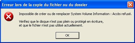 impossible creer ou remplacer
