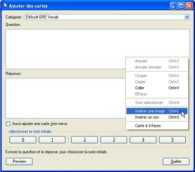 Ajouter une image ou un fichier son dans une carte mémoire