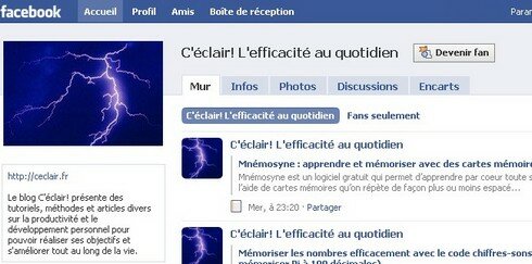Devenez fan de C'éclair! sur facebook