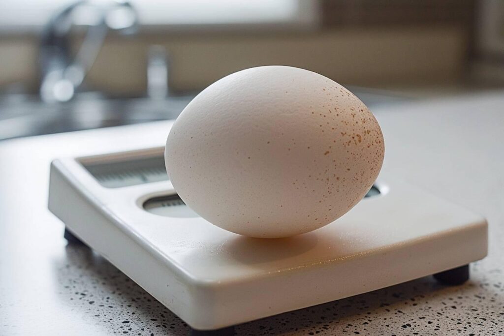 Quelle est la variation du poids d'un blanc d'œuf ?